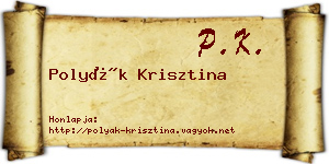 Polyák Krisztina névjegykártya